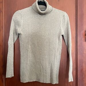 GAP Ribbed Turtleneck Sweater in Light Taupe